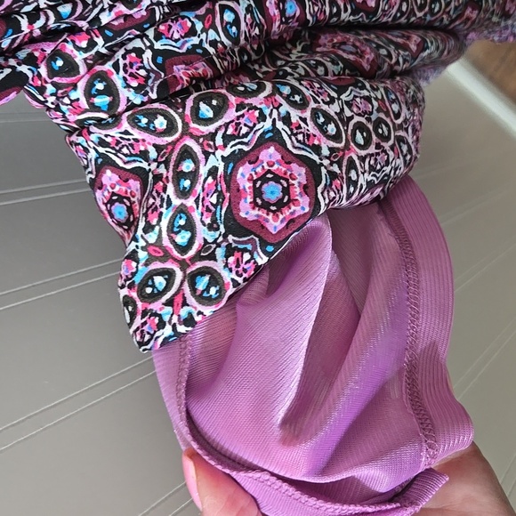 Womens Catherine MALANDRINO Floral Pink Purple Geo Boho Maxi Medium - Picture 3 of 4